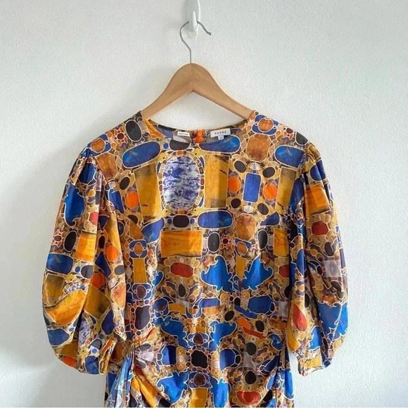 RHODE Pia Dress in Stone Rare Print Sz L - Picture 2 of 8